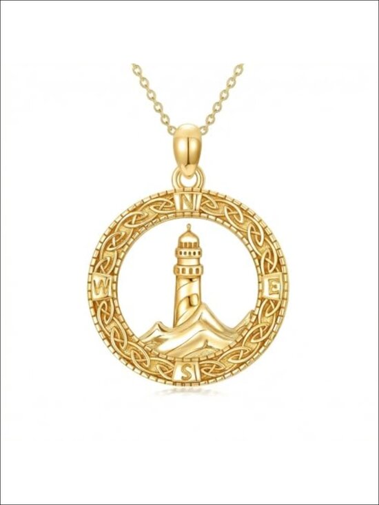 Jewelry - 18K Gold Plated Nautical Lighthouse Pendant Necklace for Women